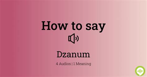how to pronounce dzanum|How to Pronounce DŽANUM .